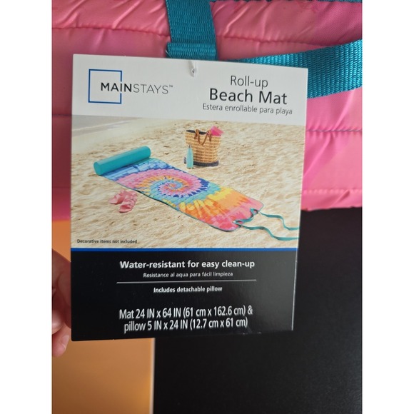 Betsey Johnson Beach Yoga Pool Roll Up Mat Skulls Detachable Pillow - Picture 7 of 7